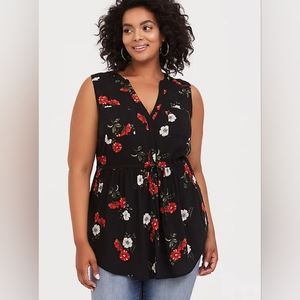 Torrid Emma Babydoll Challis Tunic, Size 2